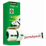 Scotch Magic Onzichtbare tape, 8 rollen, 19 mm x 33 m, voor algemeen gebruik, voor reparatie, etiket en sluiting van documenten