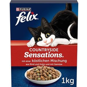 FELIX Countryside Sensations Droogvoer voor katten met rundvlees en kip, per stuk verpakt (1 x 1 kg)