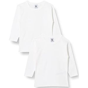 Petit Bateau 2 Ts Ml Bl T-shirt voor jongens (2 stuks), Wit.