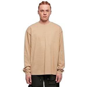 Urban Classics Extra zwaar oversized T-shirt met lange mouwen voor heren, Effen beige