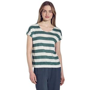 Street One A322701 Gestreept T-shirt voor dames, Khaki (stad), 48