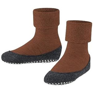FALKE Uniseks kinderen Cosyshoe pantoffels sokken antislip noppen op de zool betere grip dikke warme ademende klimaatregeling geurremmende wol 1 paar, Bruin (Rust 5141)