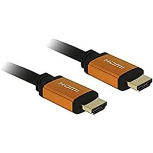 DeLOCK 85729 HDMI-kabel, 8 K, 2 m, 8 K Ultra HD2 (7680 x 4320 @ 60 Hz), 48 Gbit/s, CEC 2.0, HDR 10, eARC, UHDTV, voor Xbox, PS4, Blu-ray-speler, zwart/goud