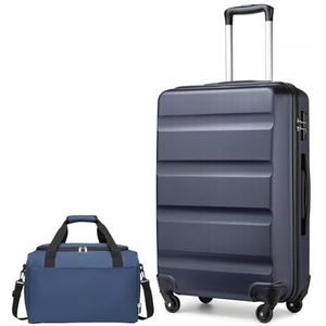 Kono Middelgrote handbagagekoffer, grote koffer met TSA-slot, harde schaal, ABS-schaal, cabinekoffer met Ryanair cabinetas, 40 x 20 x 25 cm, Navy Blauw, Bagagesets
