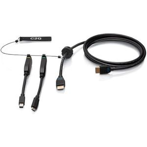 C2G Hoogwaardige 4K HDMI-kabel en dongle adapter met kleurgecodeerde Mini DisplayPort™ en USB-C 3 m