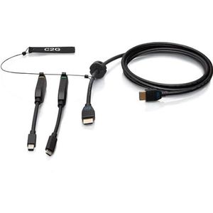 C2G Hoogwaardige 4K HDMI-kabel en dongle adapter met kleurgecodeerde Mini DisplayPort™ en USB-C 3 m