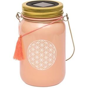moses. Omm for you - Lampe solaire en verre - 14 cm - Se recharge automatiquement par la lumière du soleil - Avec fonction de mise en marche au crépuscule - Panneau solaire intégré dans le couvercle à