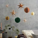 Ginger Ray 8 stuks kerstdecoraties om op te hangen van 3D-papier en honingraat