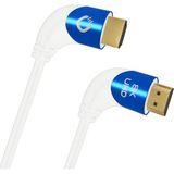 OEHLBACH Shape Magic 90 UHD HDMI-kabel Ultra High Speed 2.1 8K gecertificeerd 48Gbps (90 graden schuine stekker, OFC 4K @ 120Hz, 8K @ 60Hz, eARC, dynamische HDR), wit - 1,5m