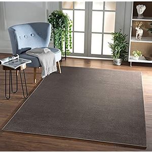 Mia´s Teppiche Marlon laagpolig tapijt, woonkamer, laagpolig, bruin, 80 x 150 cm