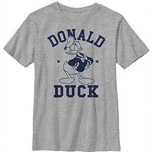 Disney Donald Duck Blue and White Angry Pose Portret Boys T-Shirt, Grijs gemêleerd Athletic XS, Athletic grijs gemêleerd