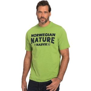 JP 1880 T-shirt van gevlamd jersey met print, ronde hals en halve mouwen 818531, groen gestippeld