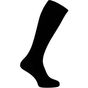 FALKE Lufthansa Travel & Comfort Energizing Cotton lange sokken heren katoen grijs zwart meerdere kleuren compressiekousen 14-16 mmhg op de enkel 1 paar, Zwart (Zwart 3000)