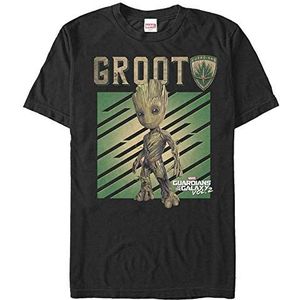 Marvel Groot Tree Organic Unisex T-shirt met korte mouwen, zwart, S, SCHWARZ