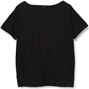 Build Your Brand Batwing T-shirt voor dames, zwart.