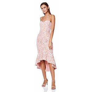 Cleo All Over Lace Cami Strap Midi jurk, roze/nude, EU 36, Roze/naakt