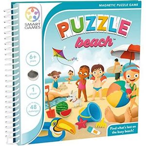 SmartGames Puzzle Beach - Reisspel met 5 magnetische puzzelstukken en 48 uitdagende opdrachten