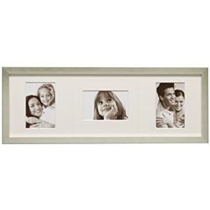 Deknudt Frames S41VL3 fotolijst voor 3 foto's S41VD4, met passe-partout, draaibaar, 10 x 15 cm, zilverkleurig