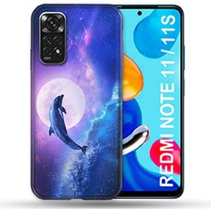 Beschermhoes voor Xiaomi Redmi Note 11 / 11S, motief: dolfijn golf