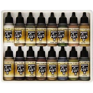 Vallejo Model Air Extreme Airbrush acrylverf, verschillende kleuren, 17 ml, rood, 16 stuks