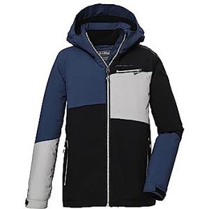 Killtec Kow 161 Bys Jckt functionele jas met capuchon en sneeuwvanger/outdoor waterdichte jas voor jongens, zwart/blauw