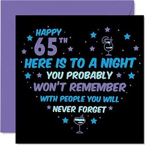 Grappige verjaardagskaart voor de 65e verjaardag voor mannen en vrouwen – Won't Remember – verjaardagskaart voor papa, mama, tante, oom, opa, 145 mm x 145 mm – wenskaart voor de 65e verjaardag
