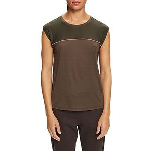 ESPRIT Rcs - Ts Cb yoga-shirt voor dames, Donkere Khaki