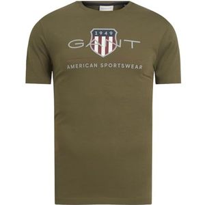 GANT Reg Archive Shield Ss T-shirt met korte mouwen Archive Shield Reg Heren, Juniper Groen