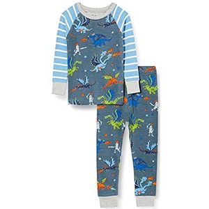 Hatley Organic Cotton Raglan pyjama met lange mouwen, bedrukt, pyjamaset voor jongens, Knights And Dragons