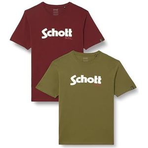 Pack de 2 Tshirts Logo Schott,TSPKLOGO, Multicolore, XXL