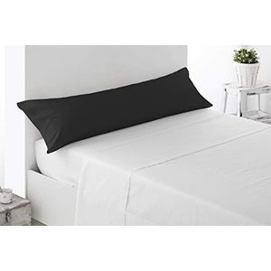 Miracle Home. Kussensloop van 100% geborstelde microvezel, aan beide zijden open, anti-peeling, 120 x 45 cm, bed 105 cm, zwart