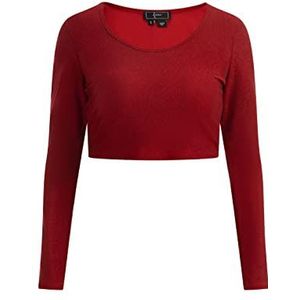 LEOMIA Haut court en jersey pour femme, rouge, L