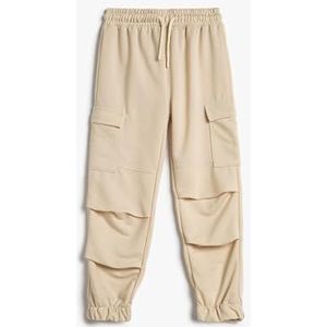 Koton Cargojoggingbroek voor meisjes met dierendetail en zijzakken, Beige (052)