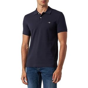 GANT Slim Shield SS Pique Poloshirt voor heren, Nachtblauw.