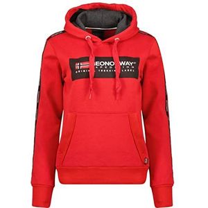 Geographical Norway Gatlete Lady - dames sweatshirt, capuchon, zakken, kangoeroe-sweatshirt, casual, lange mouwen, warm, Rood