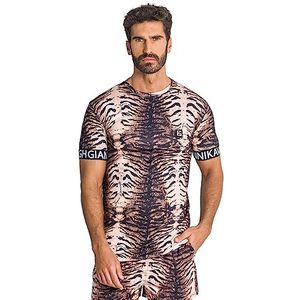 Gianni Kavanagh Meerkleurig Safari Roar T-shirt voor heren, Meerkleurig