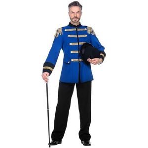 Wilbers&Wilbers 5235 - Elegant circusjack voor heren, blauw, ringmeester, temmer, kostuum voor volwassenen voor carnaval