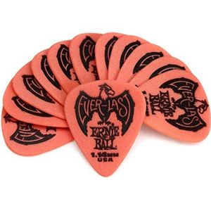 Ernie Ball Everlast plectrums, 1,14 mm, rood, 12 stuks