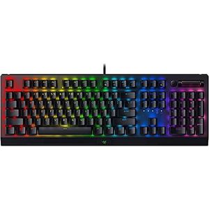 Razer BlackWidow V3 - hoogwaardig mechanisch gamingtoetsenbord (mechanisch toetsenbord met gele schakelaars, Chroma RGB-verlichting, media-toetsen) QWERTY | VS lay-out zwart RZ03-03541900-R3M1