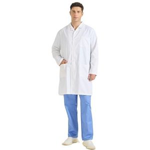 Misemiya Cz-8167 Medical Scrubs Uniseks Chemie Witte Blouse (1 stuk), Wit.