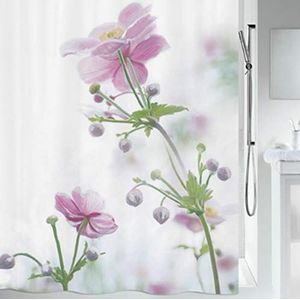 Spirella Douchegordijn, anti-schimmel, antibacterieel, wasbaar, waterdicht, polyester, anemoon 180 x 200 cm