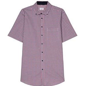 Seidensticker Zakelijk overhemd voor heren, regular fit, strijkvrij, button down, kraag met lange mouwen, 100% katoen, Rood