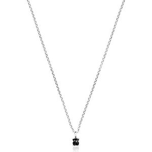 TOUS Mini Onyx Zilveren Ketting met Onyx, Sterling Zilver, Zilver, Sterling Zilver, zilverkleurig