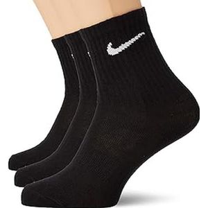 NIKE One Quarter Socks – 3 paar sokken – uniseks volwassenen, zwart.