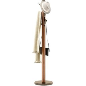 Umbra Flapper garderobelijst met 9 klaphaken voor hal en kantoor van licht walnoothout / goud