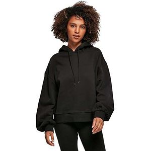 Build Your Brand oversized sweatshirt met capuchon voor dames, zwart.
