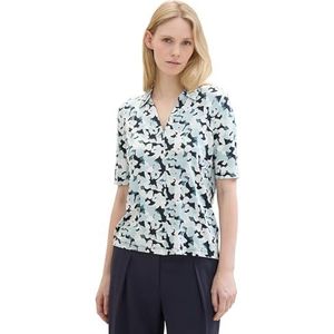 TOM TAILOR T-shirt pour femme, 35291 - Bleu Small Floral Design, XXL