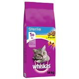 WHISKAS Kip droogvoer voor volwassen katten gesteriliseerd 14 kg - verpakking kan variëren