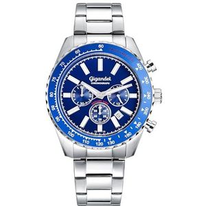 Gigandet 7VNAG28NE/003 Japans analoog kwartshorloge voor heren, met roestvrijstalen armband, blauw, armband, Blauw, Armband