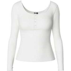 Pieces Pckitte Ls Top Noos BC shirt met lange mouwen voor dames, Helder wit.